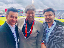 Anil Kapoor and Sanjay Kapoor have a fan boy moment as they meet cricket legend Kapil Dev at the ongoing ICC World Cup!