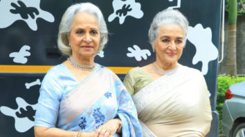 Asha Parekh and Waheeda Rehman on the sets of superstar singer