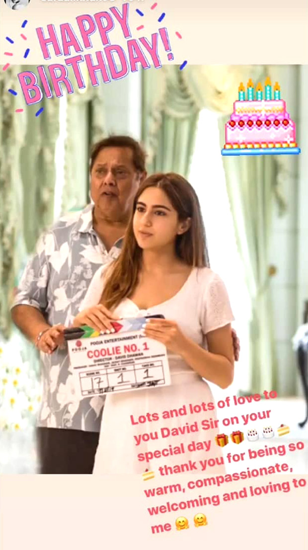 Coolie No 1: Sara Ali Khan shares a heartwarming birthday message for David Dhawan