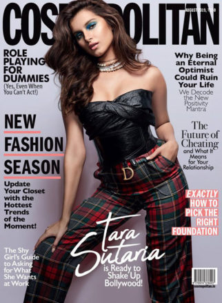 Tara Sutaria on the cover of Cosmopolitan, Aug 2019