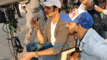 on the sets of the movie Dream Girl