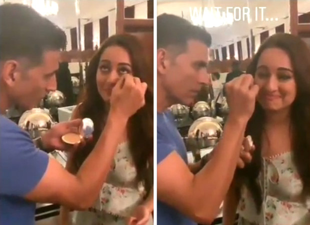 Mission Mangal: This video of Akshay Kumar turning make-up artist for Sonakshi Sinha is hilarious