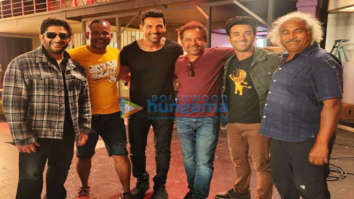 on the sets of the movie Pagalpanti