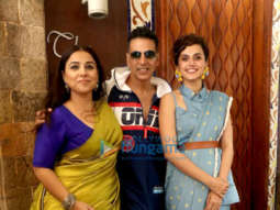 Photos: Akshay Kumar, Taapse Pannu and Vidya Balan snapped promoting their film Mission Mangal at Sun N Sand in Juhu