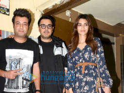 Photos: Kriti Sanon, Varun Sharma and Dinesh Vijan spotted at Juhu PVR