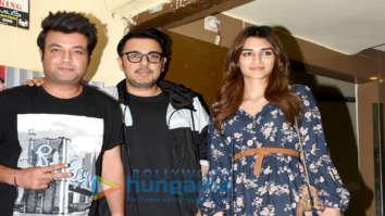 Photos: Kriti Sanon, Varun Sharma and Dinesh Vijan spotted at Juhu PVR