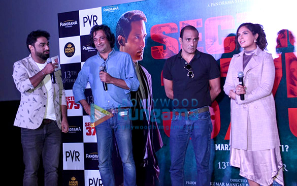 photos richa chadda akshaye khanna and others snapped at section 375 trailer launch 2
