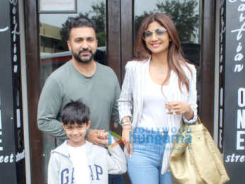 Photos: Shilpa Shetty and Raj Kundra spotted at Bastian in Bandra