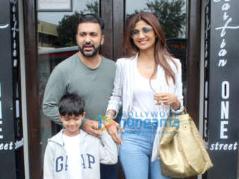 Photos: Shilpa Shetty and Raj Kundra spotted at Bastian in Bandra