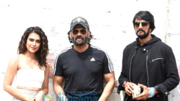 Photos: Suniel Shetty, Kichcha Sudeep and Aakanksha Singh spotted outside the set of The Kapil Sharma Show at Film City