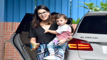 Photos: Sunny Leone snapped with her kids at a playschool in Juhu