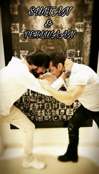 Sultan meets Pehlwaan: Salman Khan and Kichcha Sudeep wrestle each other in this new photo
