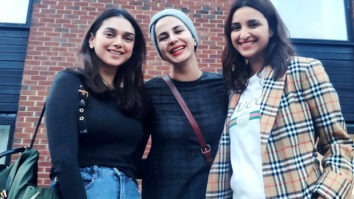 The Girl On The Train: Parineeti Chopra, Aditi Rao Hydari and Kirti Kulhari strike a pose on the sets in London