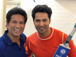WATCH: Varun Dhawan and Abhishek Bachchan play gully cricket with master blaster Sachin Tendulkar