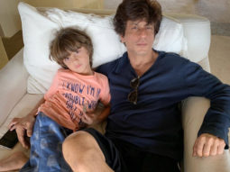 Shah Rukh Khan and Abram Khan bid adieu to Lord Ganesha during Ganpati Visarjan