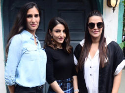 Neha Dhupia and Soha Ali Khan spotted at Slink And Bardot in Worli village