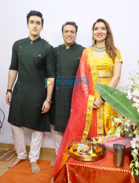 Photos: Govinda snapped with his family during Ganpati puja at his residence Photos: Govinda snapped with his family during Ganpati puja at his residence