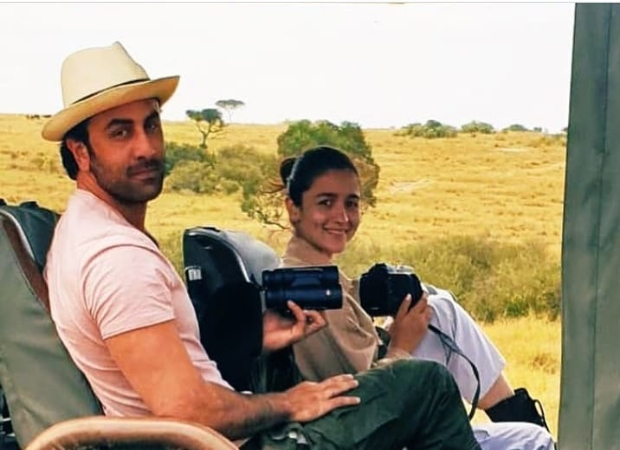 Ranbir Kapoor and Alia Bhatt pose for pictures while on a safari in Africa