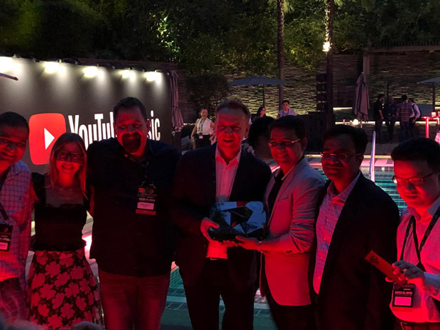 T-Series presented with the Red Diamond button in Singapore for crossing 100 million