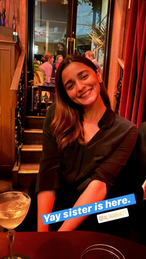 Alia Bhatt joins her sister Shaheen Bhatt in London