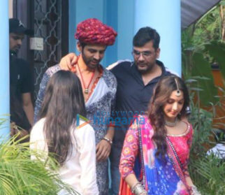 on the sets of the movie Bhool Bhulaiyaa 2