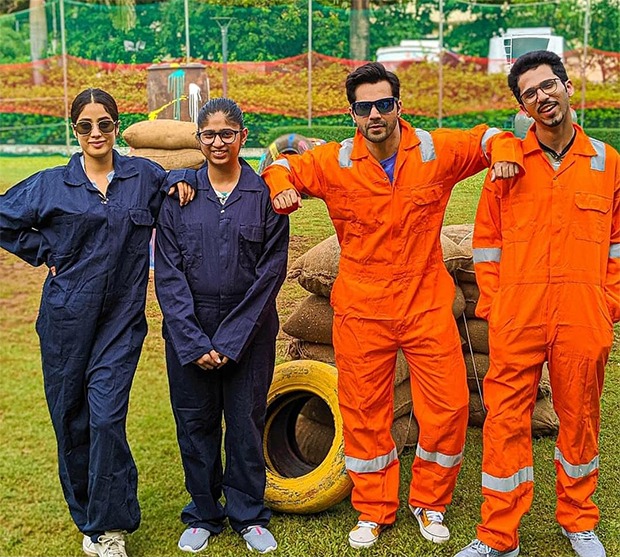 EXCLUSIVE VIDEO: Varun Dhawan and Janhvi Kapoor play paintball with their fans 