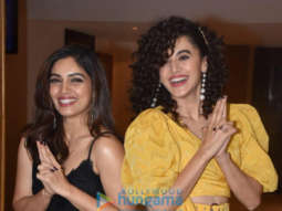 Photos: Bhumi Pednekar and Taapsee Pannu snapped promoting their film Saand Ki Aankh at Sun N Sand Hotel in Juhu