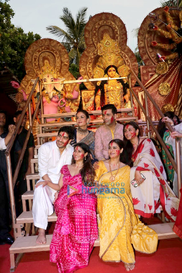 photos kajol rani mukerji karan johar and others snapped at durga puja 2