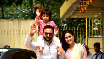 Photos: Kareena Kapoor Khan, Taimur Ali Khan and others spotted at Karisma Kapoor’s office for Diwali Pooja