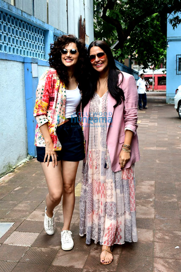 photos neha dhupia spotted with taapsee pannu after the shoot of no filter neha season 4 5