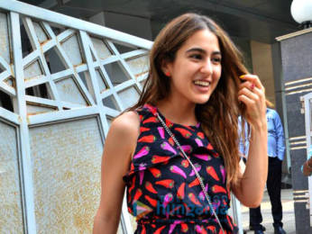 Photos: Sara Ali Khan and Varun Dhawan snapped at David Dhawan's office in Juhu