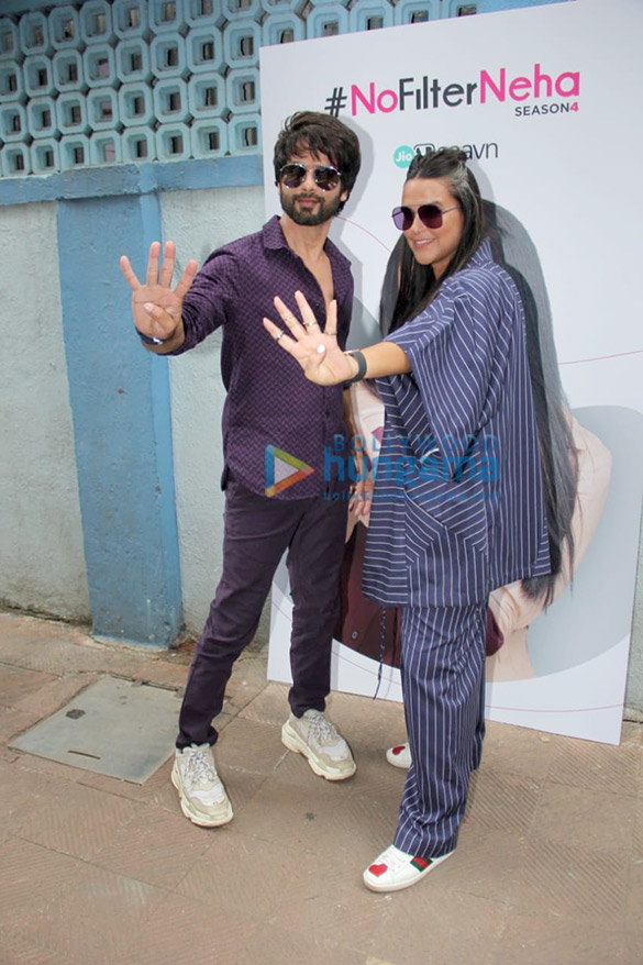 photos shahid kapoor and neha dhupia snapped on sets of the show nofilterneha season 4 5