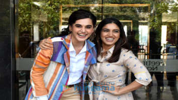 Photos: Taapsee Pannu and Bhumi Pednekar snapped promoting their film Saand Ki Aankh