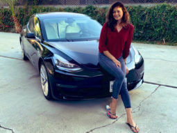 Pooja Batra gets herself a new set of wheels with the Tesla Model 3 worth around Rs. 70 lakhs!