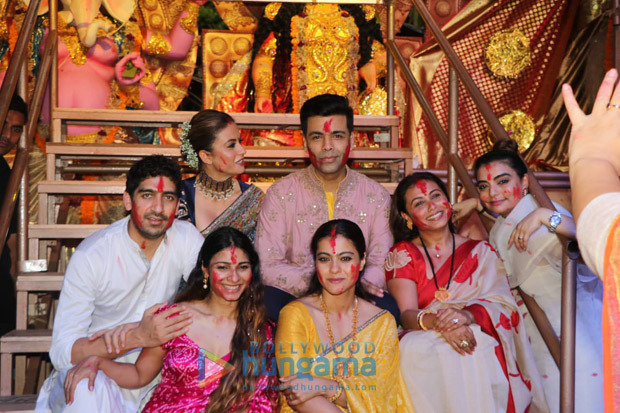 Rani Mukerji, Kajol, Karan Johar, Ayan Mukerji enjoy Sindoor Khela on Dussehra Rani Mukerji, Kajol, Karan Johar, Ayan Mukerji enjoy Sindoor Khela on Dussehra