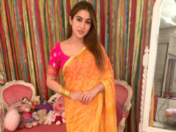 Saree-clad Sara Ali Khan celebrates Diwali with Varun Dhawan, Karan Johar, and Manish Malhotra