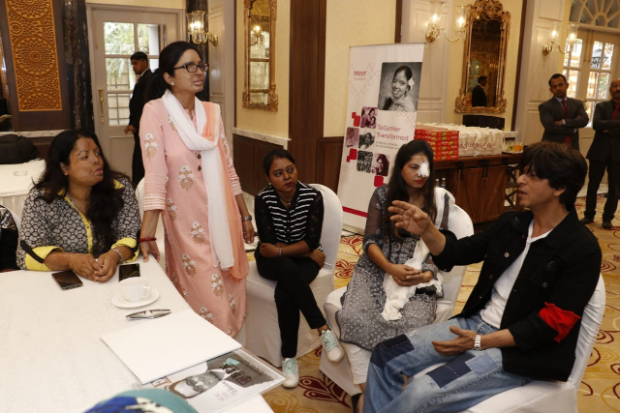 Shah Rukh Khan meets acid attack survivors as a part of the 'Together Transformed’ initiative by Meer Foundation
