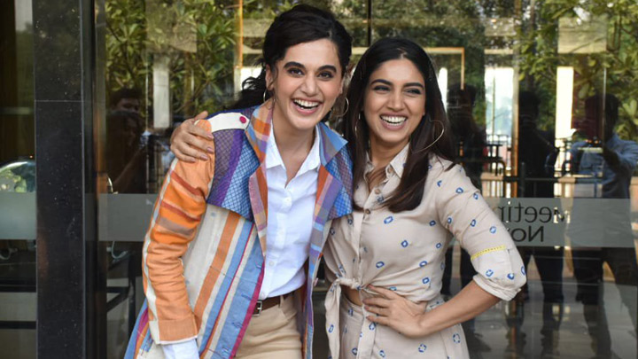 Taapsee Pannu and Bhumi Pednekar snapped promoting their film Saand Ki Aankh