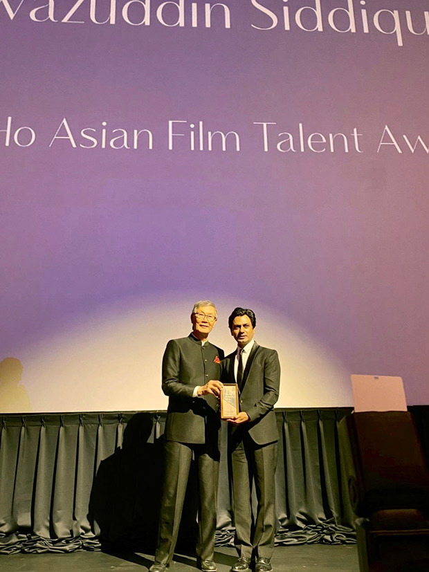 Nawazuddin Siddiqui receives the honour of Lesley Ho Asian Film Talent Award at The Singapore International Film Festival