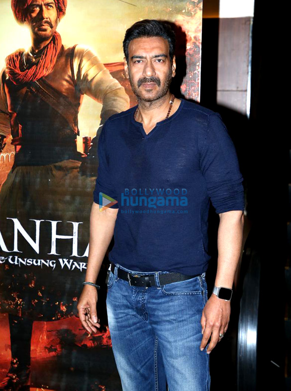 photos ajay devgn rohit shetty and others snapped attending the trailer preview of tanhaji 1