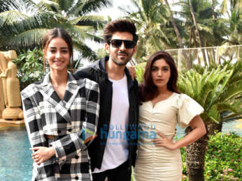 Photos: Ananya Panday, Kartik Aaryan and Bhumi Pednekar snapped during Pati Patni Aur Woh promotions