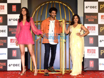 Photos Kartik Aaryan, Ananya Panday, Bhumi Pednekar and others snapped at Pati Patni Aur Woh trailer launch