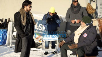 on the sets of the movie Chehre