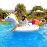It's pool time for Ananya Panday with rainbows and unicorns