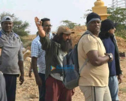 on the sets of the movie Laal Singh Chaddha