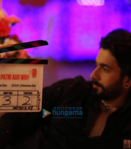 on the sets of the movie Pati Patni Aur Woh