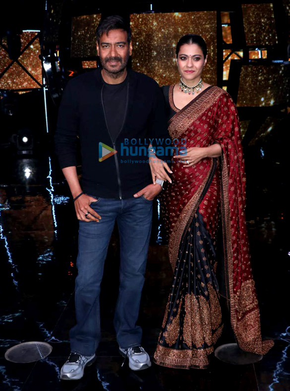 photos ajay devgn and kajol snapped on sets of indian idol promoting their film tanhaji the unsung warrior 2