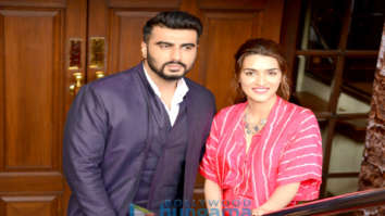 Photos: Arjun Kapoor and Kriti Sanon snapped during Panipat promotions in Delhi