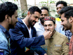 Photos: John Abraham celebrates his birthday with fans at his office in Bandra