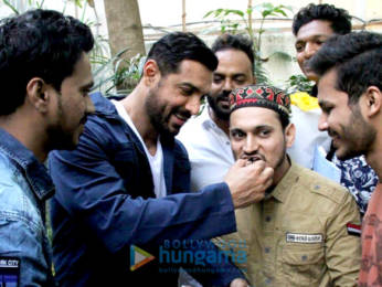 Photos: John Abraham celebrates his birthday with fans at his office in Bandra
